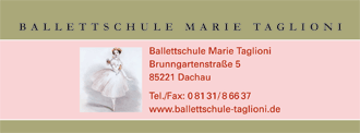 Anzeigengestaltung Balletschule Taglioni Dachau